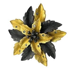 Joan Rivers Brooch Pin Rhinestone Desert Cactus Bloom Flower Vintage Signed